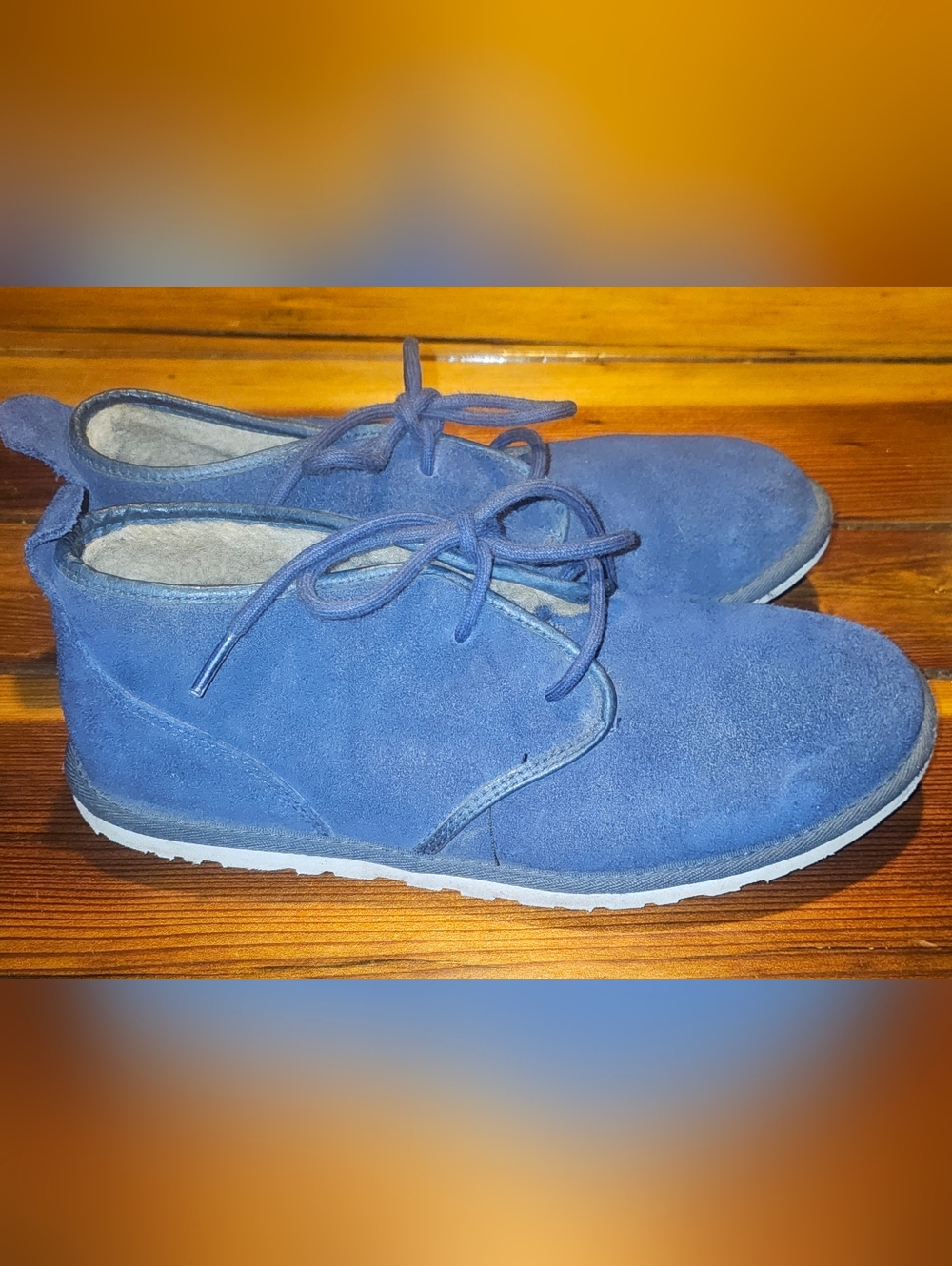 UGG Maksim Chukka Men's Blue Suede Wool Lined Shoes Boots